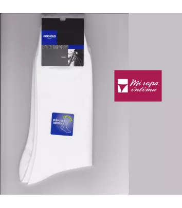 Calcetín microfibra SIN GOMA  liso Hombre Pocholo 2092