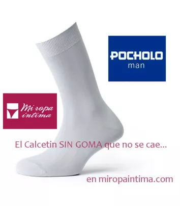 Calcetín microfibra SIN GOMA  liso Hombre Pocholo 2092
