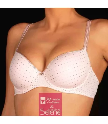 Sujetador Lunares de aro con relleno(no push up)  copa b mod Francesca de creaciones selene ref. 123