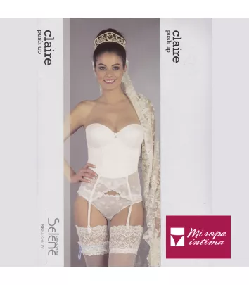 CORPIÑO PUSH UP Copa B CLAIRE especial para novias de creaciones Selene mod.4004