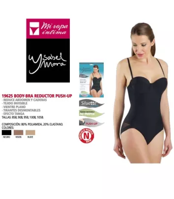 Body-Bra Reductor Efecto Tanga tirantes desmontables Ysabel Mora 19625