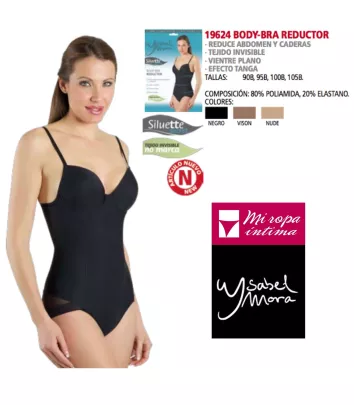 Body-Bra Reductor 2 tallas tejido invisible efecto tanga y vientre plano Ysabel Mora 19624