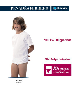 8453 camiseta niño algodón manga corta Fabio sin afelpar