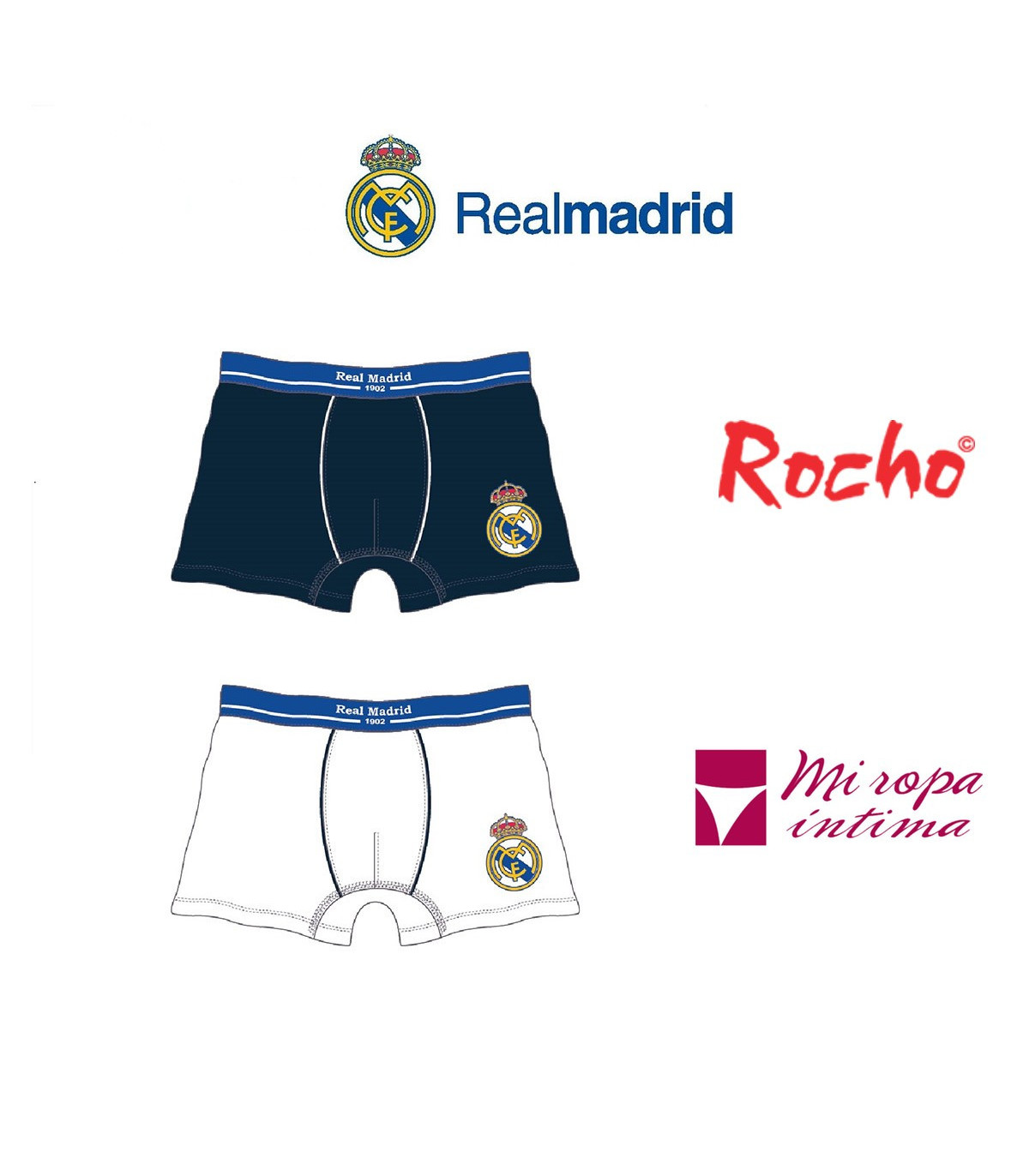 Pack-2 Boxer de Niño Real Madrid Producto Oficial ROCHO mod-601N de venta  online donde comprar desde casa al mejor precio