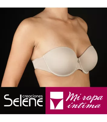 SUJETADOR CON ESPALDA INVISIBLE Y SIN TIRANTES  DE COPA-C DE SELENE MODELO MAGDALENA  REF: 183