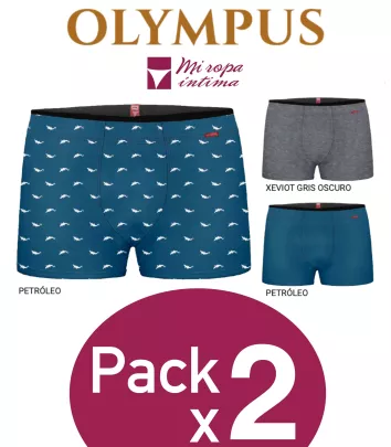 PACK-2 BOXER ALGODÓN HOMBRE DE OLYMPUS REF: 1576