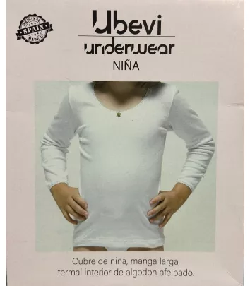 Camiseta Interior Niña Manga Larga Termal de Algodón By Ubevi Underwear Ref: 3060