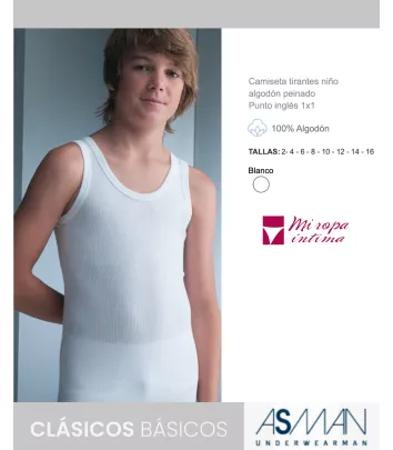 Camiseta Tirantes infantil Algodón ASSMAN ref. 145